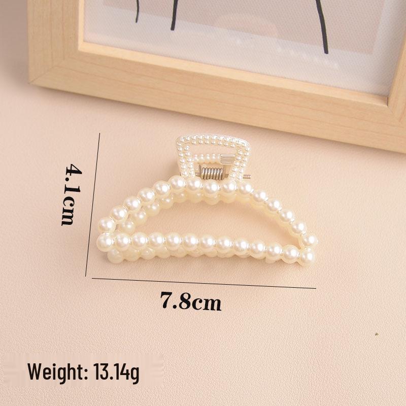 Korean Pearl Claw Hair Clip - Elegant Retro French Style
