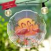 Flamingo Wind Chime with Rotating Hook Sunset Design Metal Art Decor for Indoor Outdoor Garden Patio Holiday Gift All Season