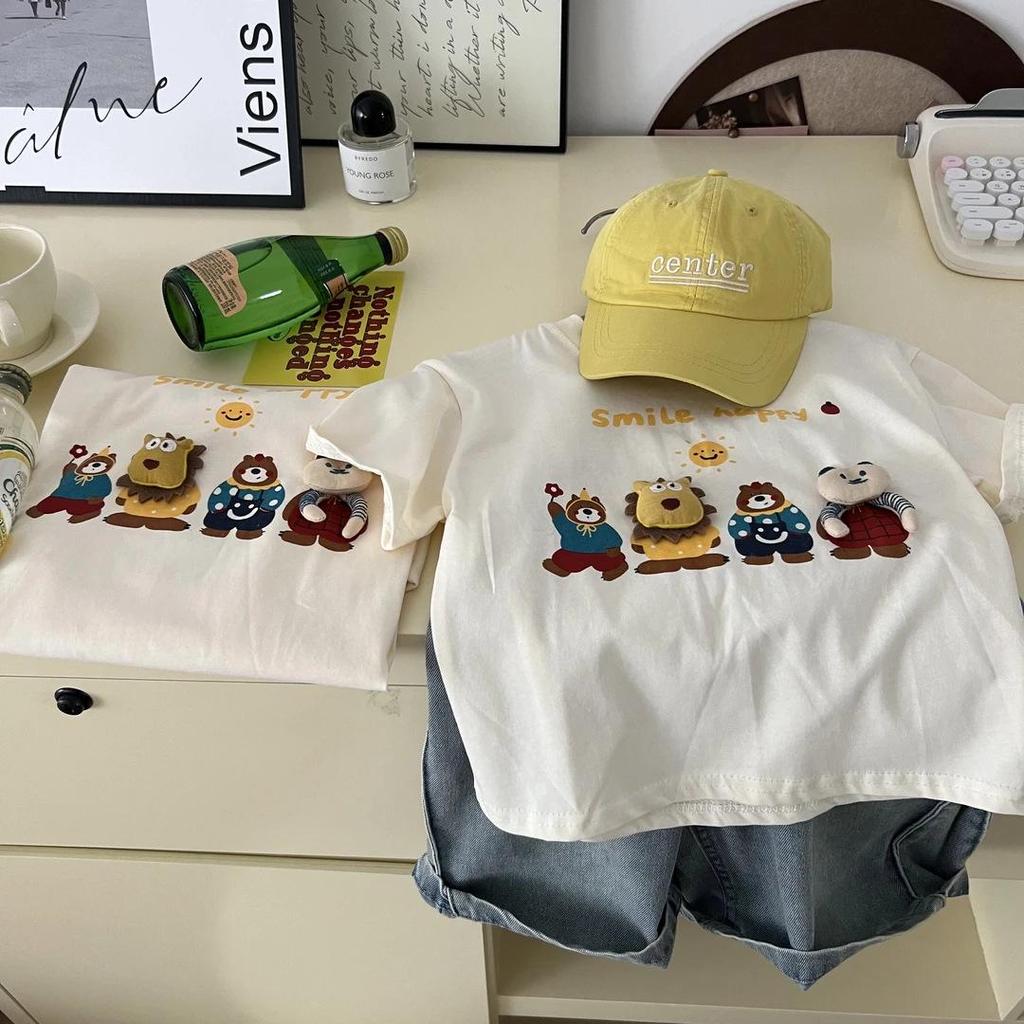 2025 3D Dinosaur Panda Rice Ball Japanese Style Summer Trendy Short-Sleeve T-Shirt for Men, Women, and Kids