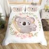 3D Koala Duvet Cover Set Microfiber Cartoon Leaves Baby Bear Australian Wildlife Themed  Bedding Set Queen Size Comforter Cover