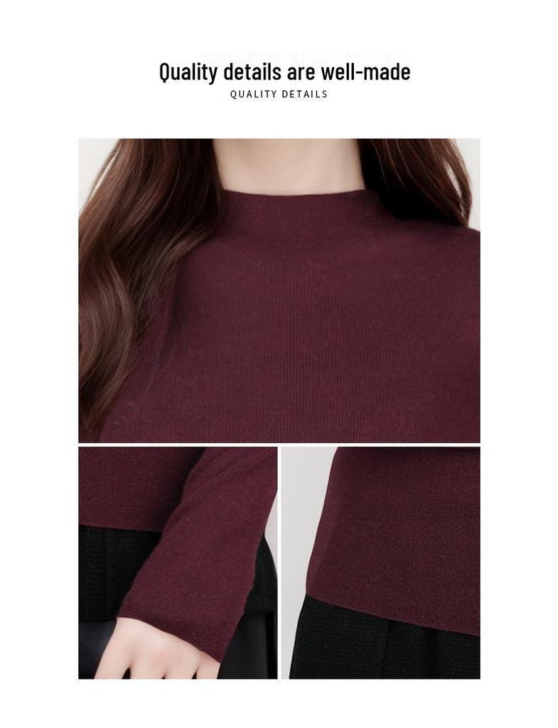 Machine Washable Wool Sweater for Women - Seamless Autumn/Winter Base Layer in Ankara Red, 60 Count, TN5802