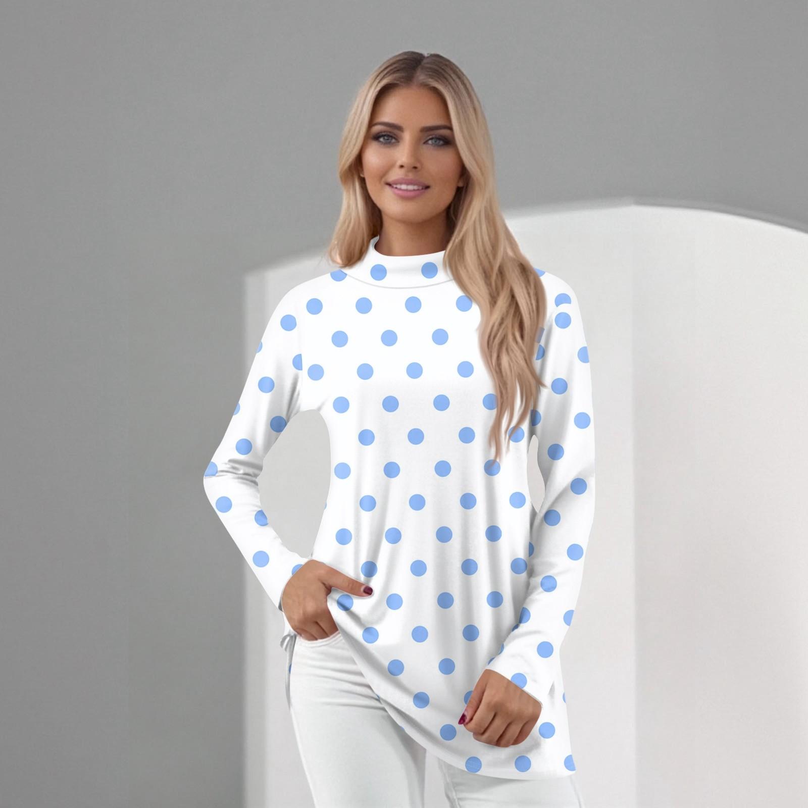 

Women s Daily Casual Long Sleeve Mid Collar Top XXXL