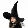 Black Lace Bow Witch Hat for Halloween Cosplay and Ghost Festivals