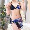 Bikini 1011 New Lily Print Sexy Slim Bikini Split Gauze Skirt Three-piece Swimsuit