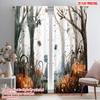 2pcs,2D Plane Printing Window Curtain Halloween Pumpkin (16) Versatile Durable Polyester (without Rod) Decorations For Home