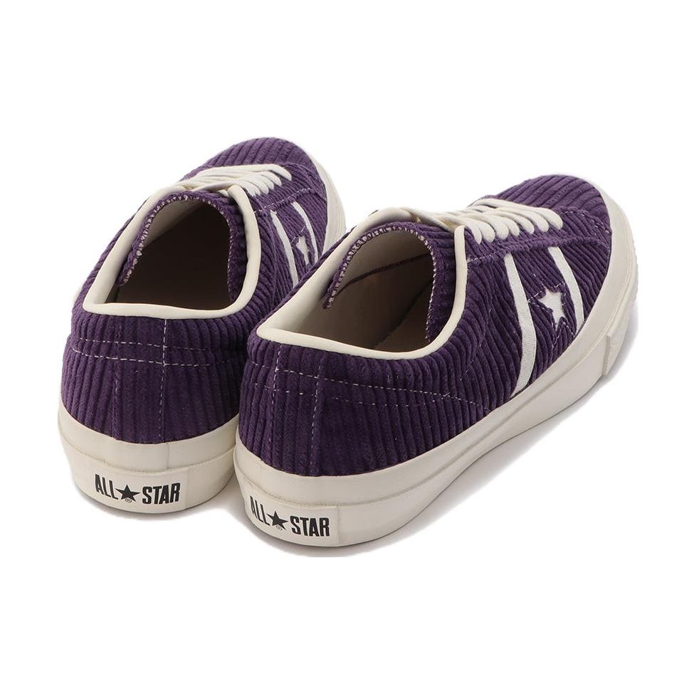 Converse Star And Bars Corduroy Durable Lightweight Low Top Skate Shoes Unisex Sneakers Purple 35200430