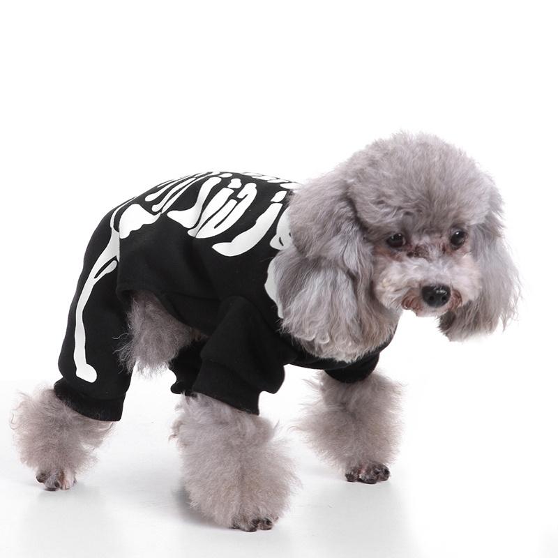 Pet Skull Skeleton Sweater Cosplay Costumes for Halloween Christmas Suit Clothes for Dogs Cats