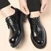 Fashion Spring Autumn New Designer Men's Dress Shoes Fashion Casual English Style Thick Soles Leather Platform Work Shoes Male