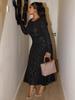 Autunno 2025 Donna Taglie Forti Elegante Manica Lunga Cintura Sottolineata Gonna Snellente