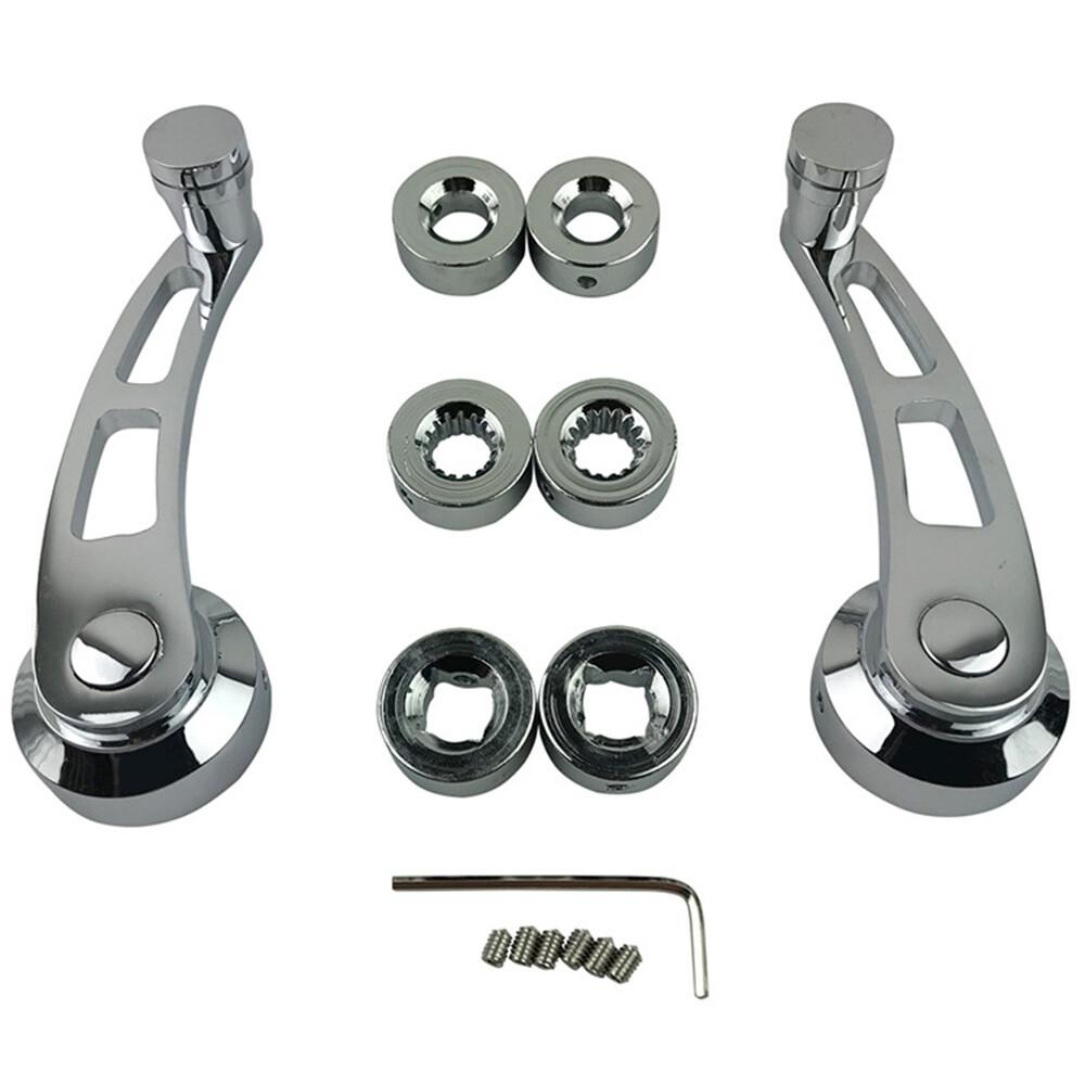 1Pair Chrome Billet Aluminum 4-1/4  Window Crank Handle For Chevy Ford Chrysler