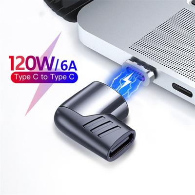 Adaptateur magnétique Type-C 6A PD120W Alliage Charge rapide Convertisseur aluminium vers USB C Type-C Accessoires informatiques
