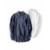 Men's Casual Long Sleeve Cotton Linen Shirt with Turn-Down Collar - Lightweight, Loose Fit for Spring & Autumn.