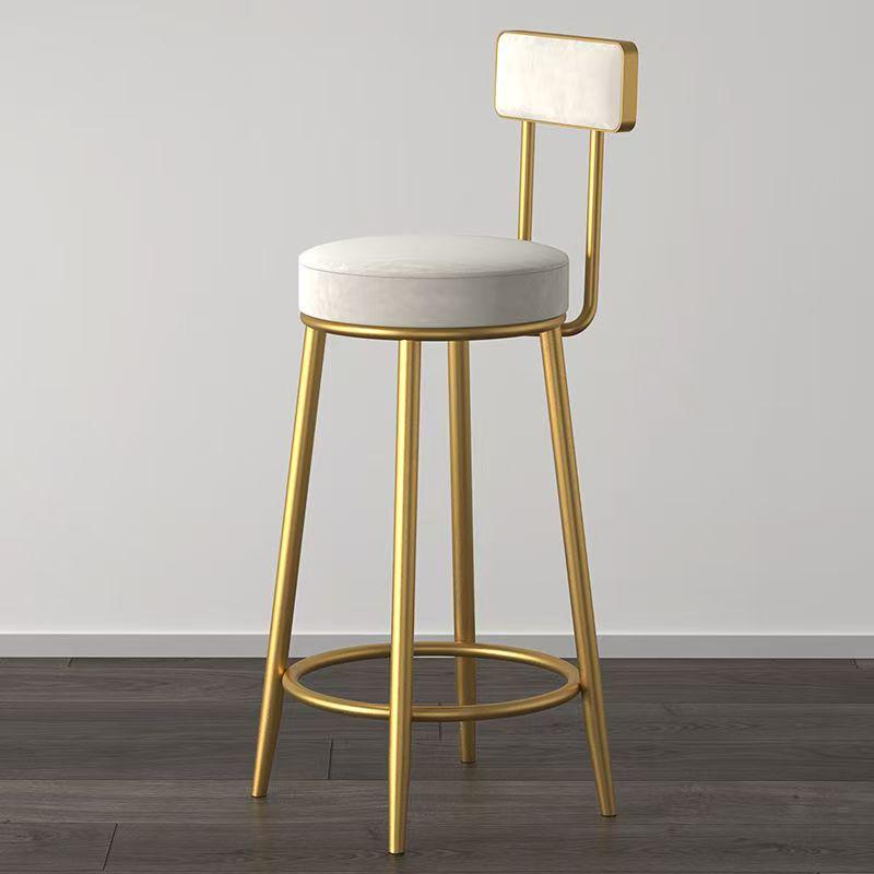 Nordic Wrought Iron Bar Stool with Backrest