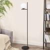 Lampadaire salon - NETTLIFE - Lampadaire noir E27 - Métal et verre - Interrupteur au pied