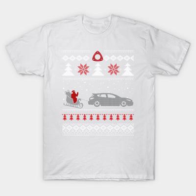 Koszulka damska koszulka Chritsmas brzydki samochód świąteczna koszulka zabawna X nadruk w stylu harajuku Kawaii Tshirt letnia koszulka damska z krótkim rękawem Top Tee