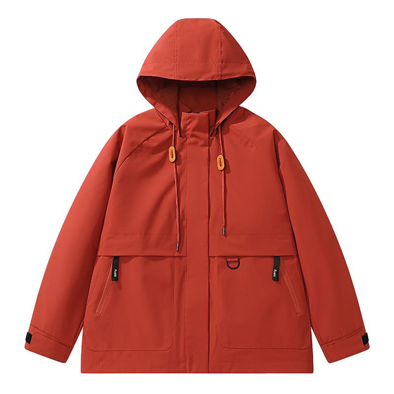 Outdoor Thin Single Jacket with Removable Hood Waterproof and Windproof Jacket