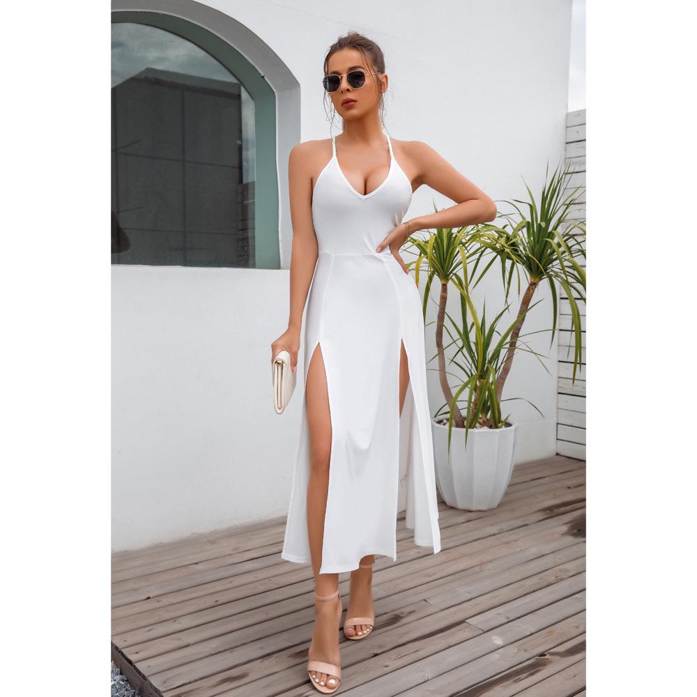 

Летняя женская мода 2025: Камисоль без спинки с разрезом и высокой талией Extra Large белый