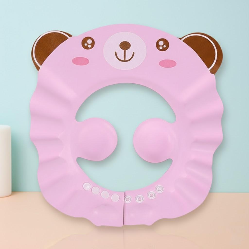 

New Adjustable Baby Shower Cap with Ear Protection Shampoo Hair Cover Children Toddler Bathing Accessory рожевий
