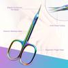 Beauty Rainbow Titanium Stainless Steel Multi-Purpose Cuticle Scissors Ergonomic Handle Suitable for Nail Care