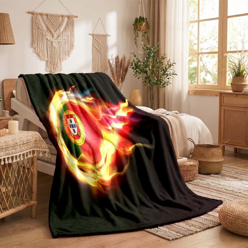 Portugal national football team Print Flannel Blanket Soft Warm Sofa Bed Throw Blanket For Home Office Bedroom