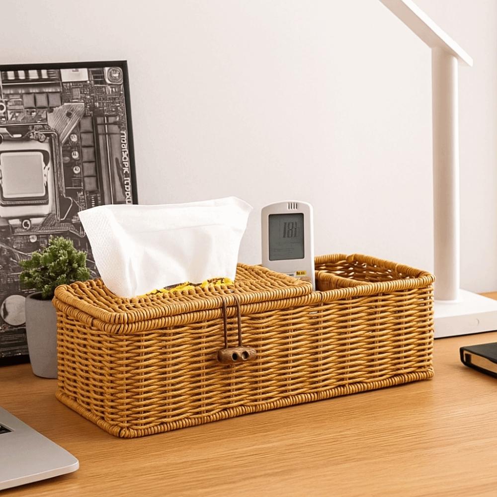 Multifunctional Imitation Vine Tissue Box Breathable Remote Control Storage Box Restaurant