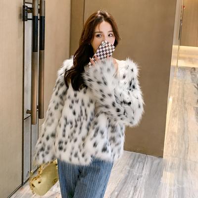 Herbst neue frauen imitation pelzmantel temperament plüsch kleine schnee leopard plüsch verdickt casual mantel