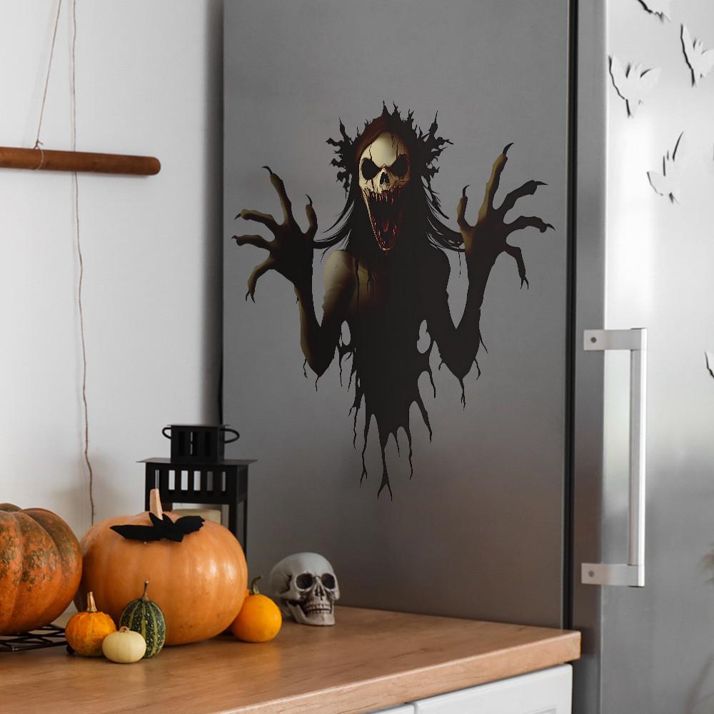 Thrilling Halloween Wall Breaking Zombie Ghost Living Room Home Stickers Decor