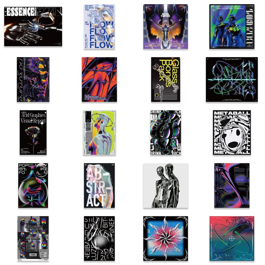 40 Harajuku Style Acidic Design Graffiti Stickers Personalized Decoration Motorcycle Suitcase Waterproof