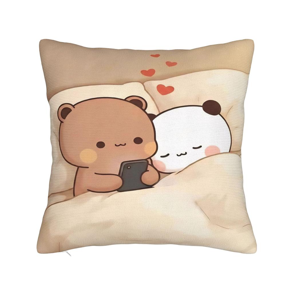 Kawaii Bear Pillow Case Bubu Dudu Graphic Pillow Cover Novelty Pillowcases For Sofa Home Decor