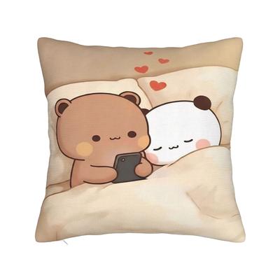 Kawaii Bear Pillow Case Bubu Dudu Soft Pillow Cover Vintage Pillowcases For Living Room Bed Chair