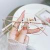 New anti-blue flat glasses plain glasses frame retro fashion small fresh women's glasses can be matched with ultra-light glasses