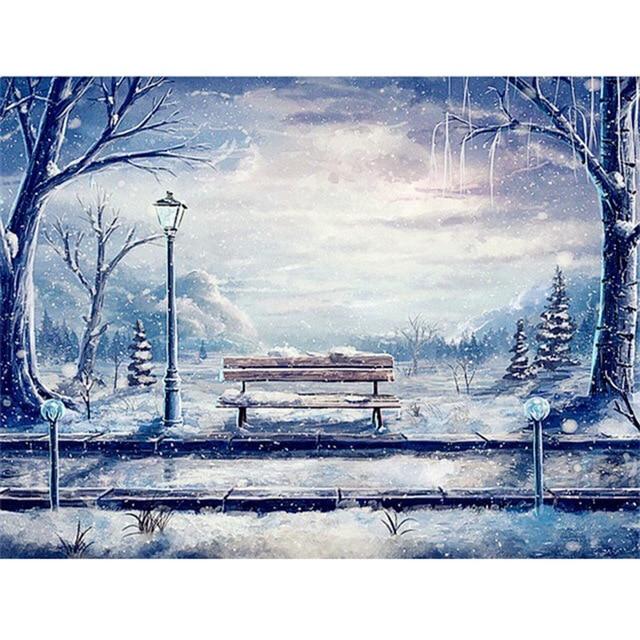 5D Diamond Painting Landscape Diamond Embroidery Sale Full Square Round Diamond Mosaic Winter Snow Scenery New Year Decoration