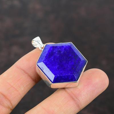 Faceted Blue Sapphire Pendant Gemstone Pendant Handmade Jewelry 925 Sterling Silver Pendant Latest Design Pendant Boho Jewelry Gift For Her