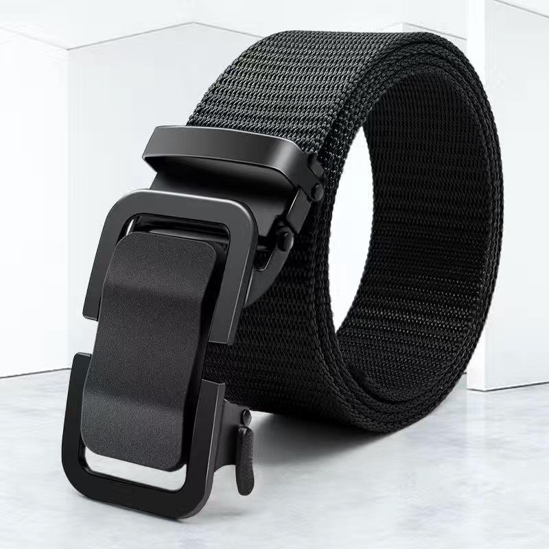 Men's Durable Automatic Buckle Canvas Belt - Wear-Resistant Nylon, Versatile Casual Style.