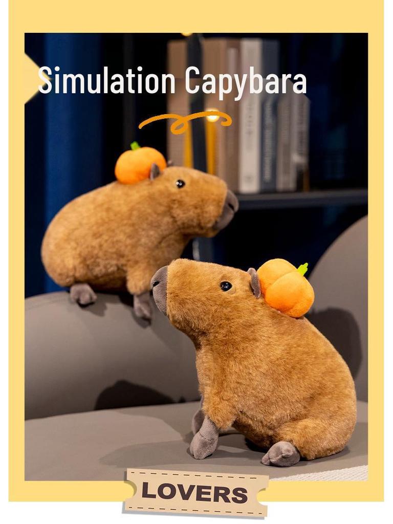 Funny Orange Capybara Plush Toy - Children's Doll & Ornament