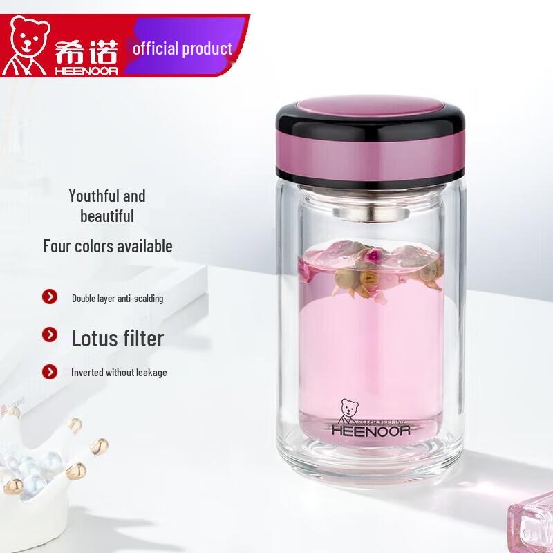 Xino Double Wall Glass Tea Infuser Bottle
