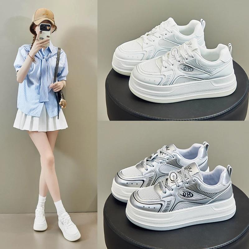 Fashion 2024 Women's Sneakers White Platform Woman Sports Sneakers Female Vulcanized Shoes Sneakers Casual Ladies  Plus Size 40