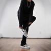 Mens Black Slim Straight Jeans Streetwear Vibe Loose Fit Casual Daily Wear Youth Fashion