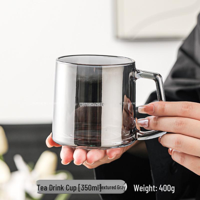 High-Temperature Resistant Glass Coffee Cup with Lid & Handle for Tea Brewing - Suitable for Home, Office, or Personal Use by Men and Women