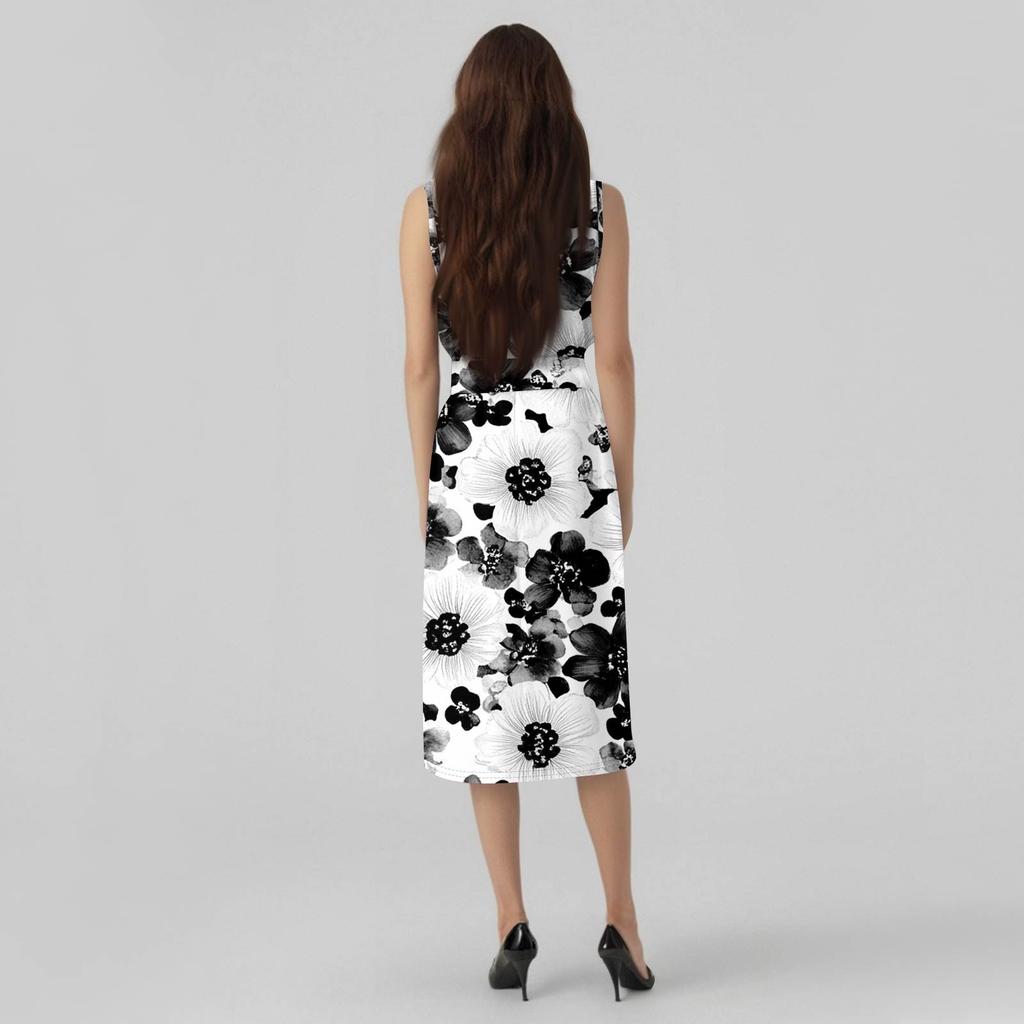 Robe Boho Sans Manches Pour Femmes Décontractée Coupe Ample Robe d'Été Imprimée