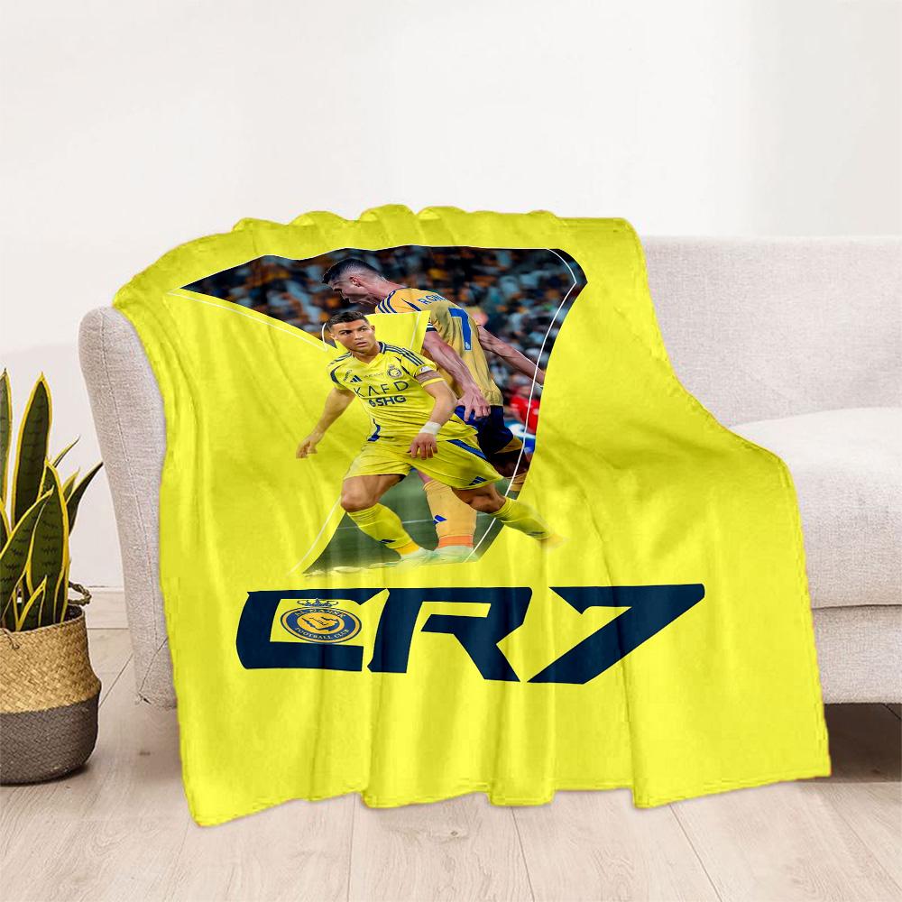 Ronaldo's Legacy Soccer Blanket Ultra-Soft Perfect for Picnics Sofa Livingroom Four Seasons Universal Stylish Decor