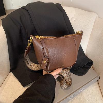 Popularne nowe produkty niszowy styl retro moda szerokie ramiączka damska codzienna wszechstronna wysoka jakość prosty jednolity kolor torba listonoszka