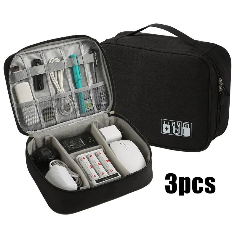 1/3pcs Digital Separated Travel Bag Large Capacity and Multifunctional Mobile Data Cable Power Bank USB Storage Bag