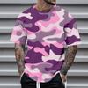 Fashion Men's Short Sleeve Round Neck Printed Top Blouse