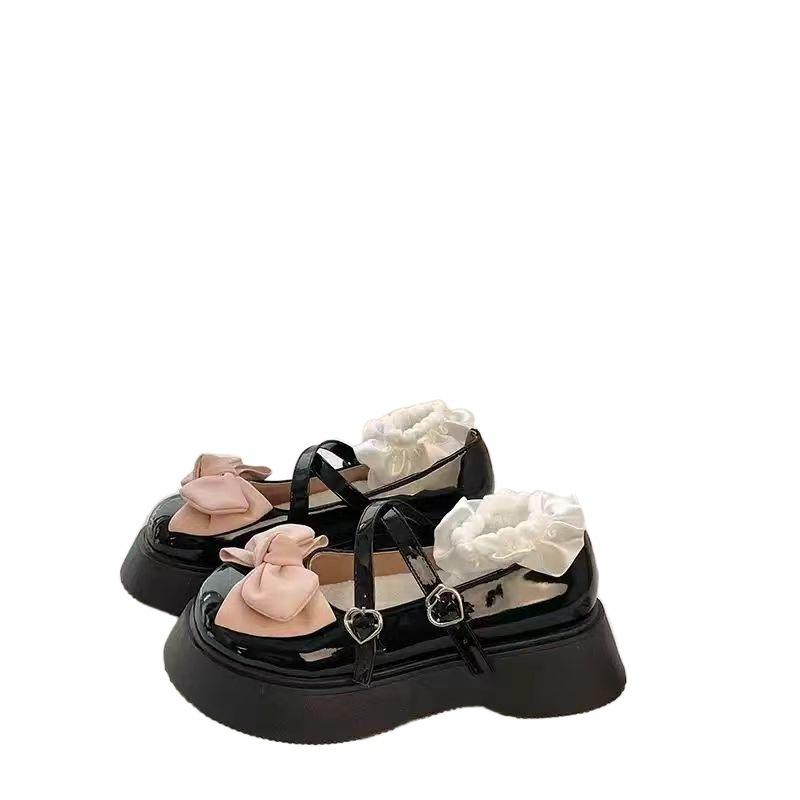 Children's Mary Jane small leather shoes Japanese girls jk big head shoes 2025 summer spring bow girls single shoes