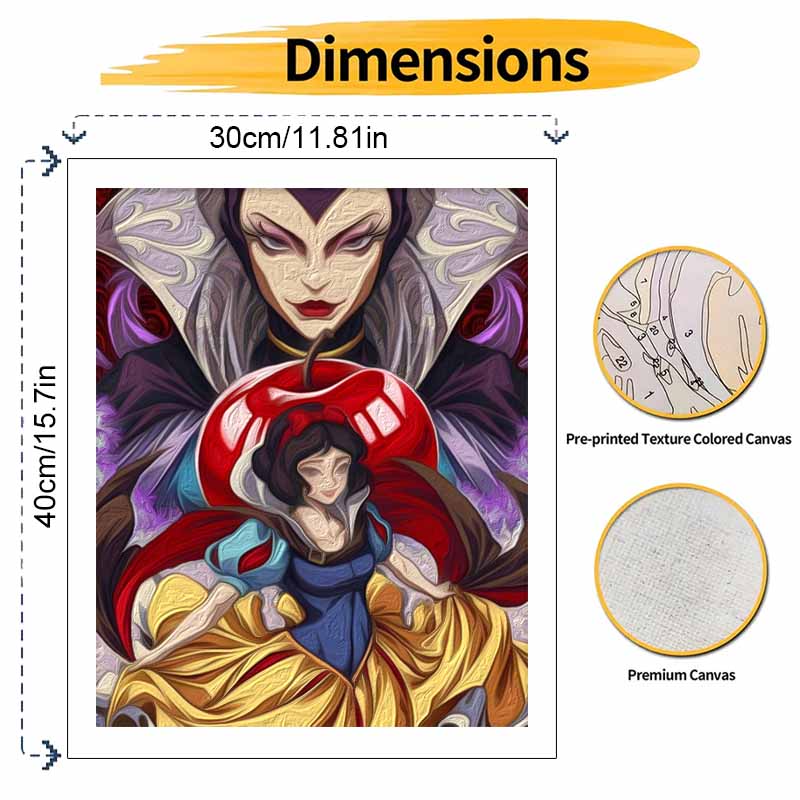 Disney Evil Queen Snow White Oil Paint by Numbers Painting Kit Handmade Diy Home Decor Gifts Wall Art Modern Bedroom Canvas Hobby Crafts