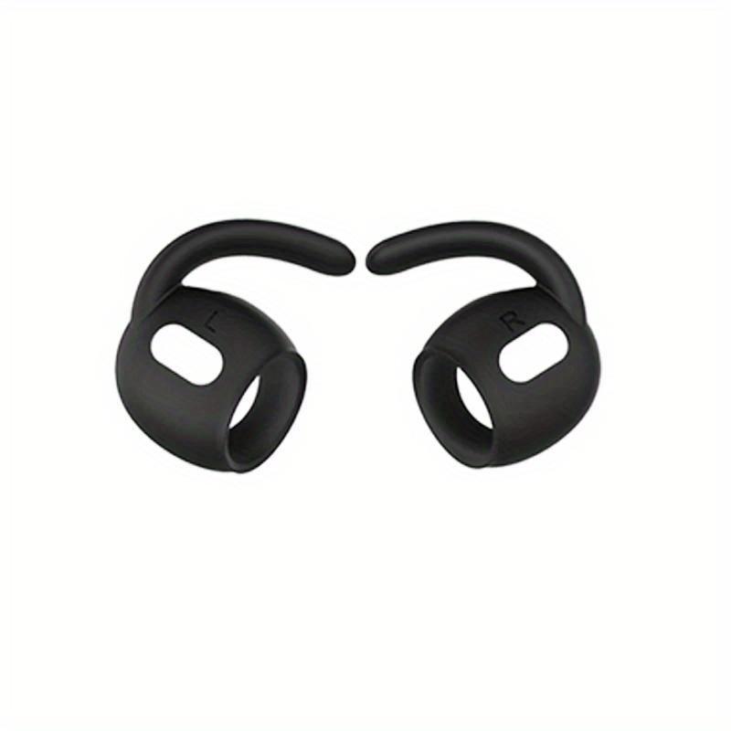 4 Pairs Soft Silicone Anti-Slip Covers for AirPods Pro, Comfortable Fit, Detachable Ear Hooks, Ergonomic Design, Black & White