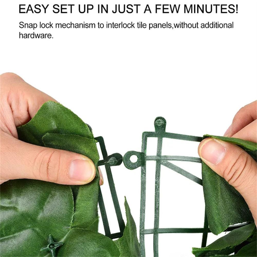 0.5x1m Dark-Colored Pothos Leaves Artificial Hedge Privacy Screen Garden Yard Faux Leaf Fence Barrier