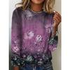 Vintage Floral Print Long Sleeved Women's T-shirts