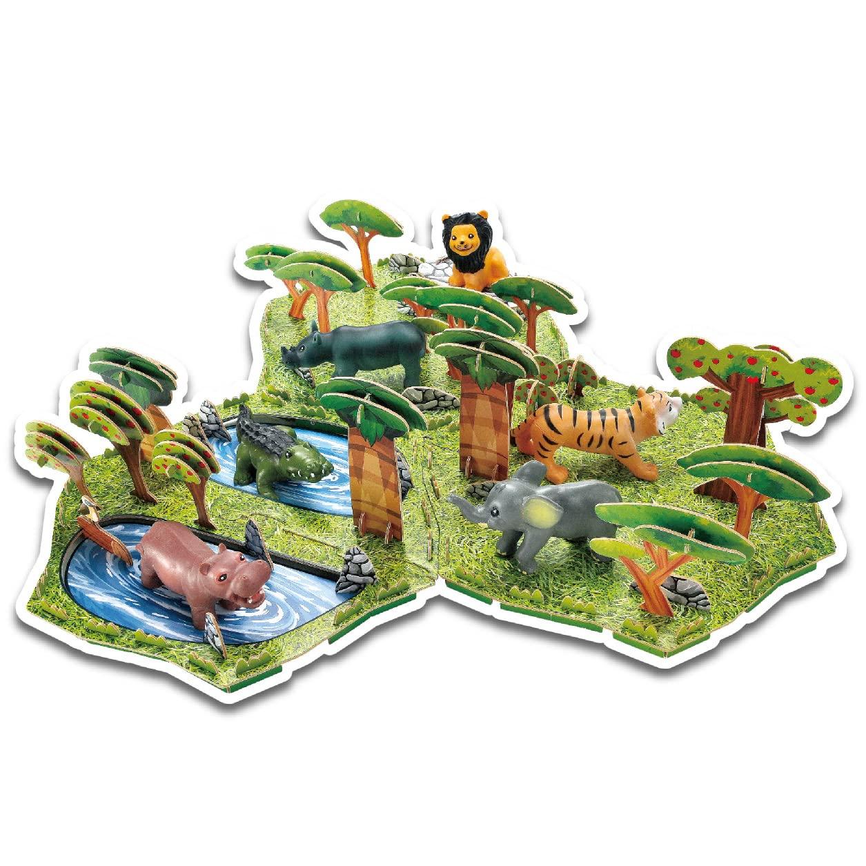 

ROBOT PLAZA Assembly Toy for Boys and Freely Assemble Diorama Educational Kids Birthday Gift Girls, Figures, Kit, Toy, (Animal Series)